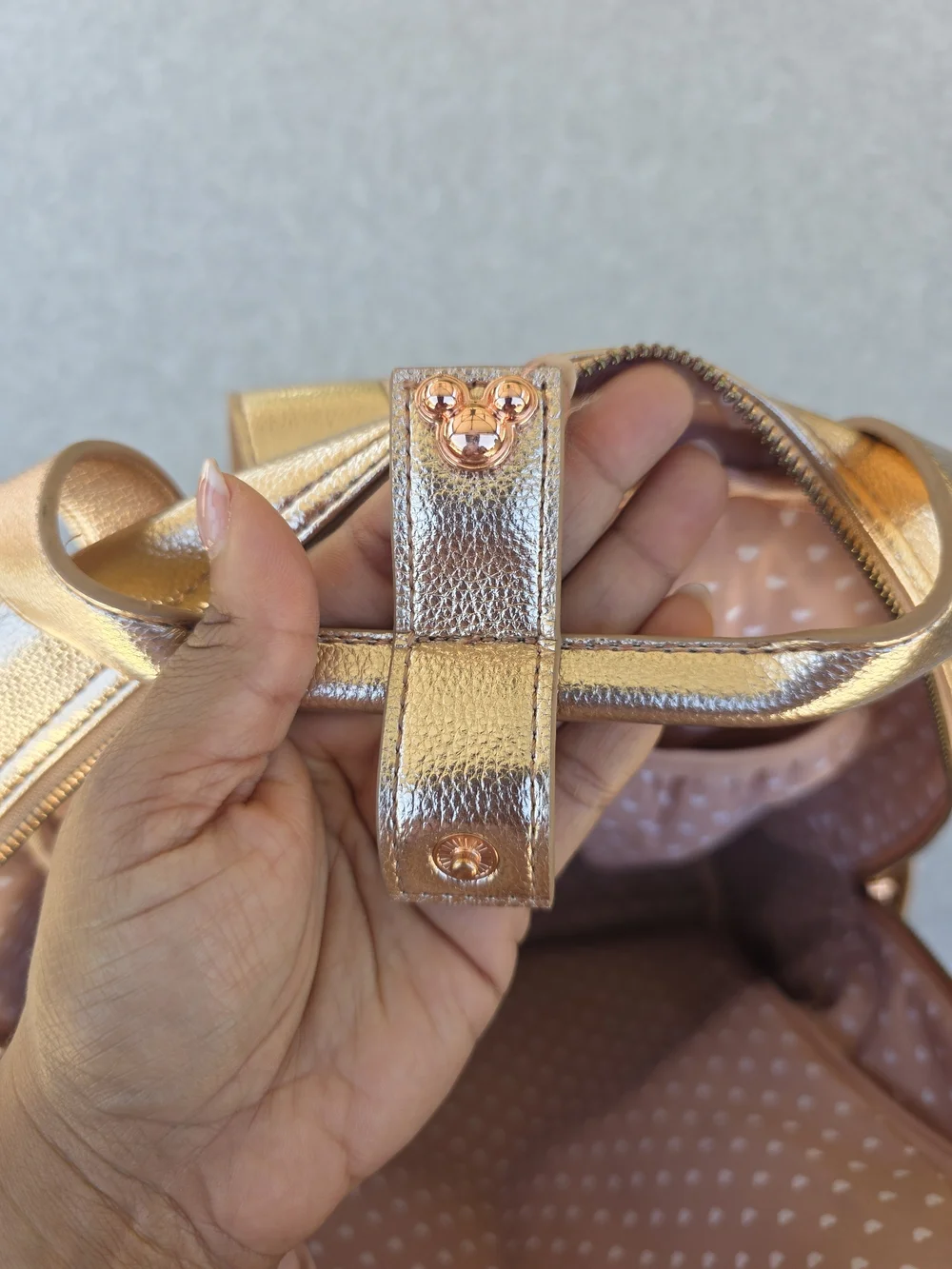 Disney Rose Gold Mickey Mouse Icon Flair Backpack